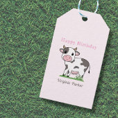 Kute Koe Birthday Gift Label Cadeaulabel