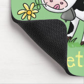 Kute koe in de illustratie van de groene cartoon muismat (Hoek)