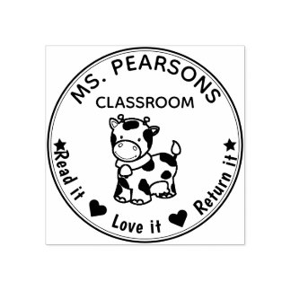 Kute Koe - uit de klaslokaal van houten rubberstem Rubberstempel