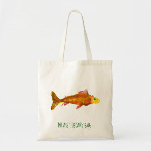Kute komet goudvis kinder bibliotheek tote bag
