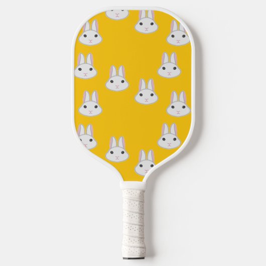 Kute konijntjes op sinaasappel pickleball paddle (Voorkant)