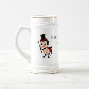 Kute ladybug met bovenste hoed en stropdas cartoon bierpul