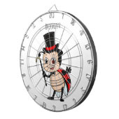 Kute ladybug met bovenste hoed en stropdas cartoon dartbord (Voorkant Rechts)