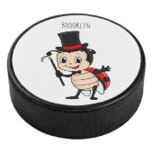 Kute ladybug met bovenste hoed en stropdas cartoon hockey puck (3/4)