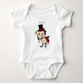 Kute ladybug met bovenste hoed en stropdas cartoon romper (Voorkant)