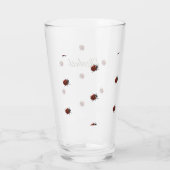 Kute Ladybug patroon met naam Glas (Achterkant)
