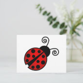 Kute Ladybug - Rood en zwart Briefkaart (Staand voorkant)