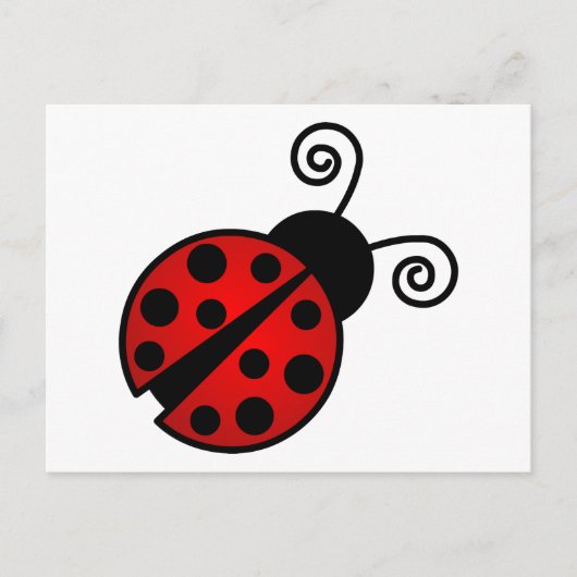 Kute Ladybug - Rood en zwart Briefkaart (Voorkant)