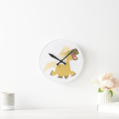 Kute Laughing Cartoon Pony Wall Clock Ronde Klok (Huis)