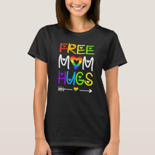 Kute Letter Free Mam Hugs Rainbow Heart Lgbt Pride T-shirt