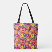 Kute LGBT Rainbow Flower Pattern-Roze Draagtas (Achterkant)