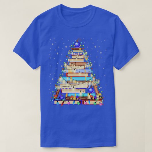 Kute Librarian Kerstbibliotheek Tree Book T-shirt (Design voorkant)