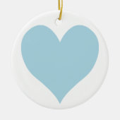 Kute Light Blue Heart Keramisch Ornament (Voorkant)