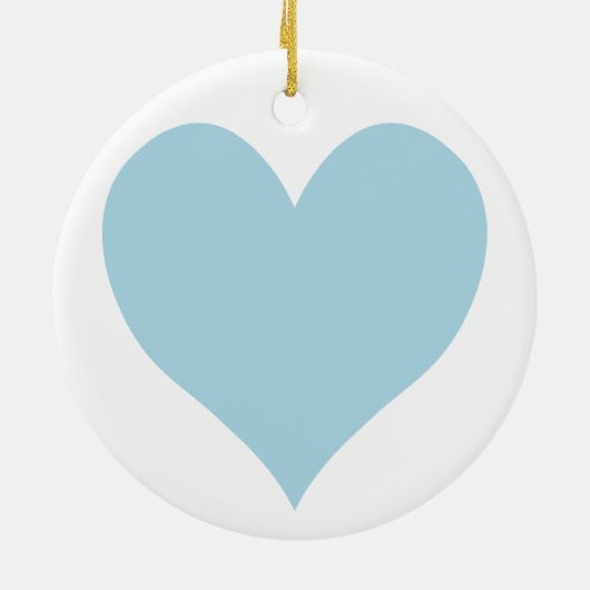 Kute Light Blue Heart Keramisch Ornament (Achterkant)