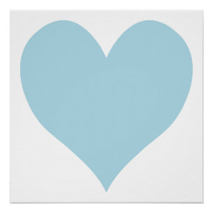 Kute Light Blue Heart Perfect Poster