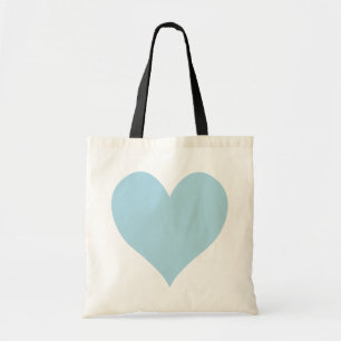 Kute Light Blue Heart Tote Bag