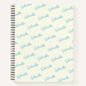 Kute Light Blue Personing Script Name Sketch Notitieboek (Voorkant)