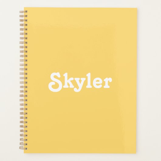 Kute light oranje aangepaste naam tekstjaar monogr planner (Voorkant)