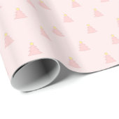 Kute Light Roze kerstbomen Cadeaupapier (Rol Hoek)