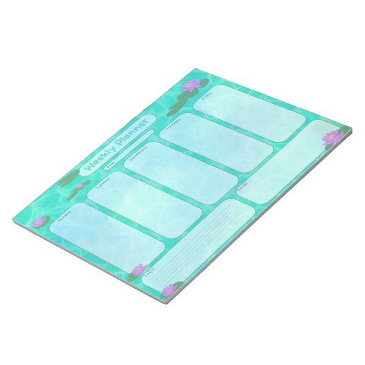 Kute Lily Pad Weekly Planner maandag t/m vrijdag Notitieblok (Schuin)