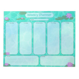 Kute Lily Pad Weekly Planner maandag t/m vrijdag Notitieblok
