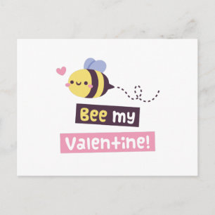 Kute Little Bee, Bee Mijn Valentijn Pun Greeting Briefkaart