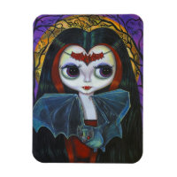 Kute Little Big Eye Vampire Girl met Bat