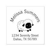 Kute Little Black Nosed Sheep Arch Address Zelfinktende Stempel (Design)