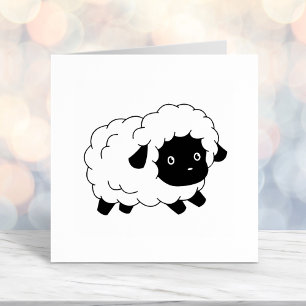 Kute Little Black Nosed Sheep Lamb Zelfinktende Stempel