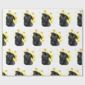 Kute Little Black Pug is een ster Cadeaupapier (Vlak)