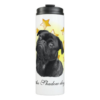 Kute Little Black Pug is een ster Thermosbeker
