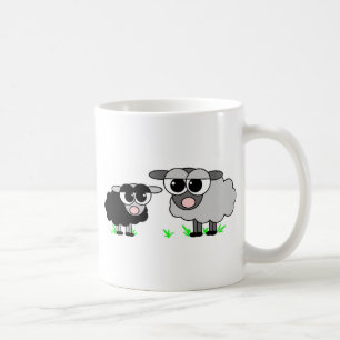 Kute Little Black Sheep en BigGray Sheep Koffiemok