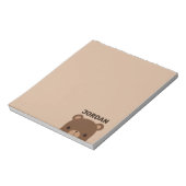 Kute Little Brown Beer met Personal Name Note Notitieblok (Gedraaid)
