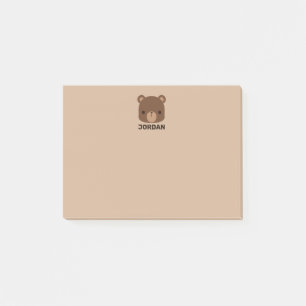 Kute Little Brown Beer met persoonlijke naam Post-it® Notes
