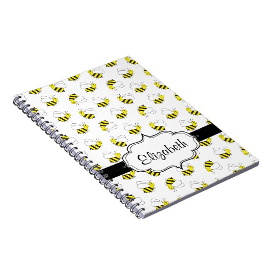 Kute Little Bumble Bee Pattern Notitieboek (Rechterzijde)