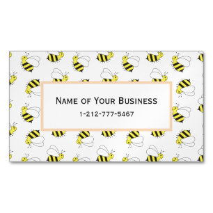 Kute Little Bumble Bee Pattern Visitekaartje Magneet