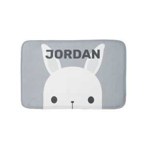Kute Little Bunny Rabbit met persoonlijke naam Badmat