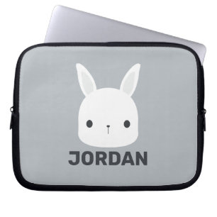 Kute Little Bunny Rabbit met persoonlijke naam Laptop Sleeve