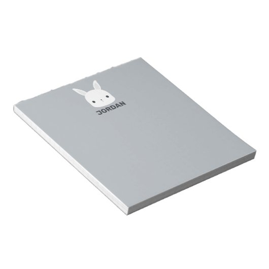 Kute Little Bunny Rabbit met persoonlijke naam Notitieblok (Schuin)