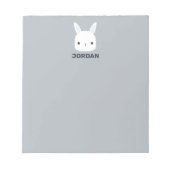 Kute Little Bunny Rabbit met persoonlijke naam Notitieblok (Voorkant)
