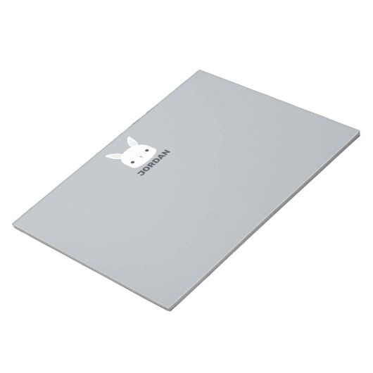 Kute Little Bunny Rabbit met persoonlijke naam Notitieblok (Schuin)