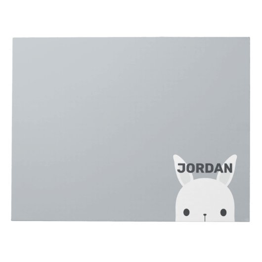 Kute Little Bunny Rabbit met persoonlijke naam Notitieblok (Voorkant)