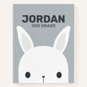 Kute Little Bunny Rabbit met persoonlijke naam Notitieboek