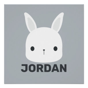 Kute Little Bunny Rabbit met persoonlijke naam Po Perfect Poster