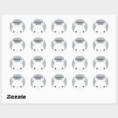 Kute Little Bunny Rabbit met persoonlijke naam Ronde Sticker (Vel)