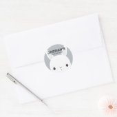 Kute Little Bunny Rabbit met persoonlijke naam Ronde Sticker (Envelop)