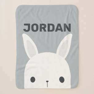 Kute Little Bunny Rabbit met persoonlijke naam Sherpa Deken