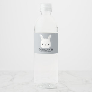Kute Little Bunny Rabbit met persoonlijke naam Waterfles Etiket