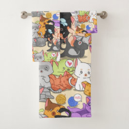Kute Little Cats Pattern Bad Handdoek