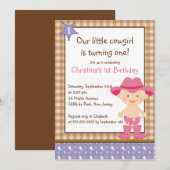 Kute Little Cowgirl Kaart (Voorkant / Achterkant)